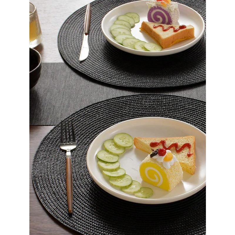 15-Inch Round Woven PP Placemats, Multi-Color Options, Washable Non-Slip Heat-Resistant Table Mats Coasters