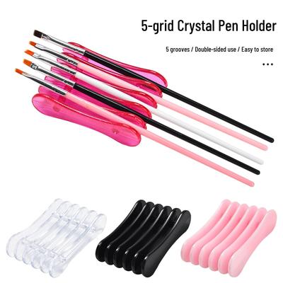 Nail Art Pen Holder: 5-Grid Multi-color Double-Sided Storage for Gel Polish and Crystal Pens
