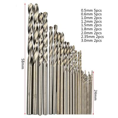 25pcs HSS Mini Straight Shank Spiral Drilling Bits For Electrical Power Tools