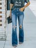 Women's Ripped High-Waisted Slimming Micro-Flare Jeans 2025 Fashion Washed
