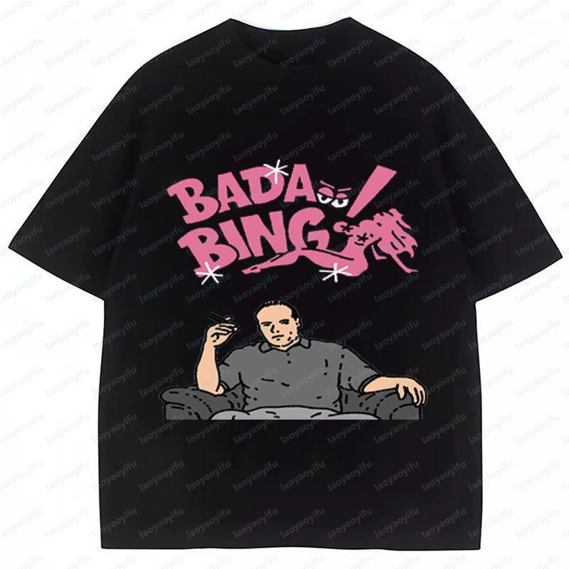 

Bada Bing The Sopranos Classic T-Shirt Vintage TV Series Men s Graphic T Shirts Crewneck Short Sleeved Printed Tees Women Tops 5XL різнокольоровий