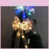 Large Silver Led Christmas Bow Decorative Ornament With Colorful And Warm Lighting Features