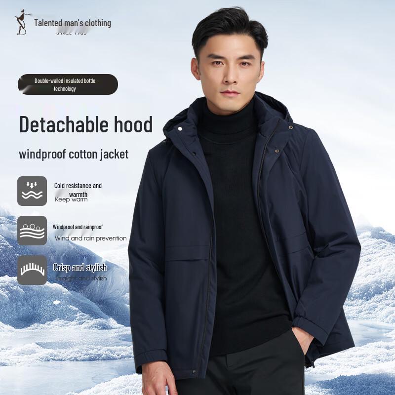 Men's Padded Hooded Windproof Jacket