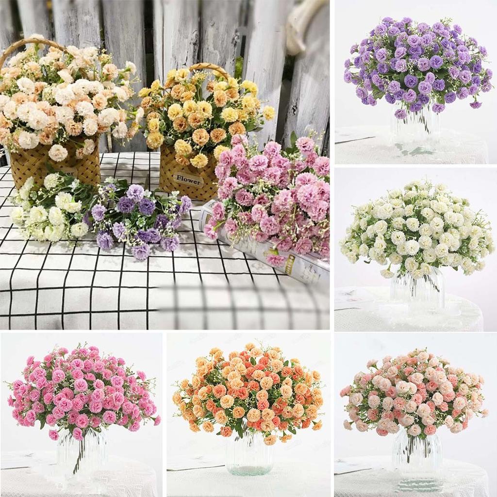 1 Bouquet Fake Flower Artificial Flowers 20 Heads Carnation