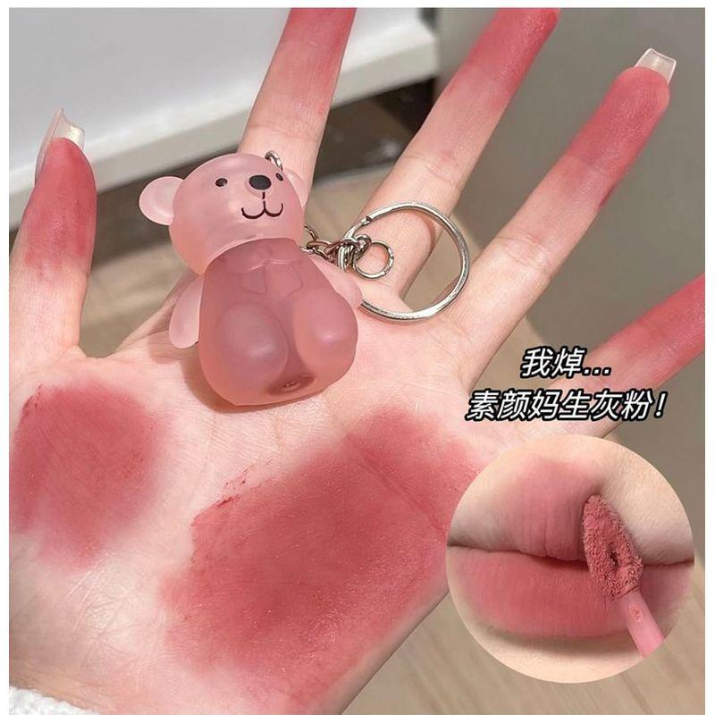 Art Value - Cute Bear Keychain Velvet Lip Mud - 6 Colors