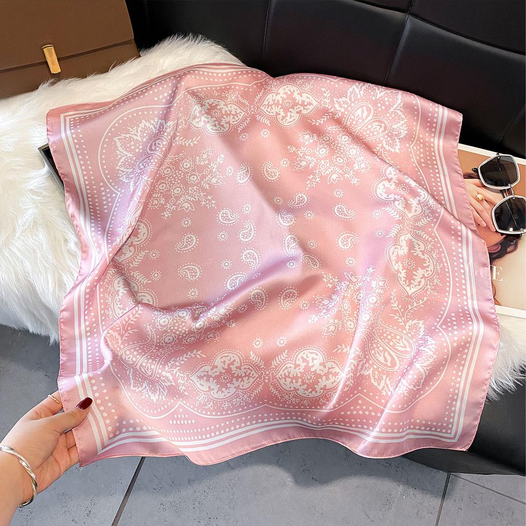 70x70cm Women Scarf Silk Feeling Hair Neck Square Brand Office Bandanna Muffler Waiter Flight Attendants Handkerchief Wrap