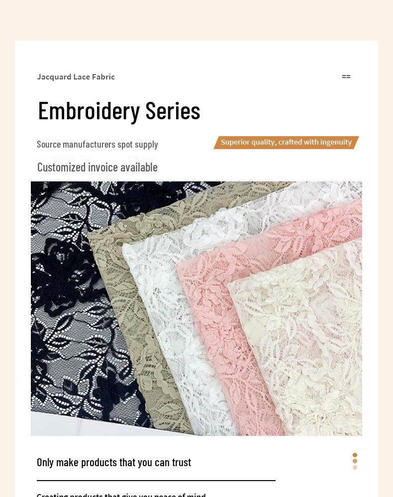 Pink Lace Fabric Roll with 3D Flower, Bead, and Sequin Embroidery for Children's Clothing Accessories