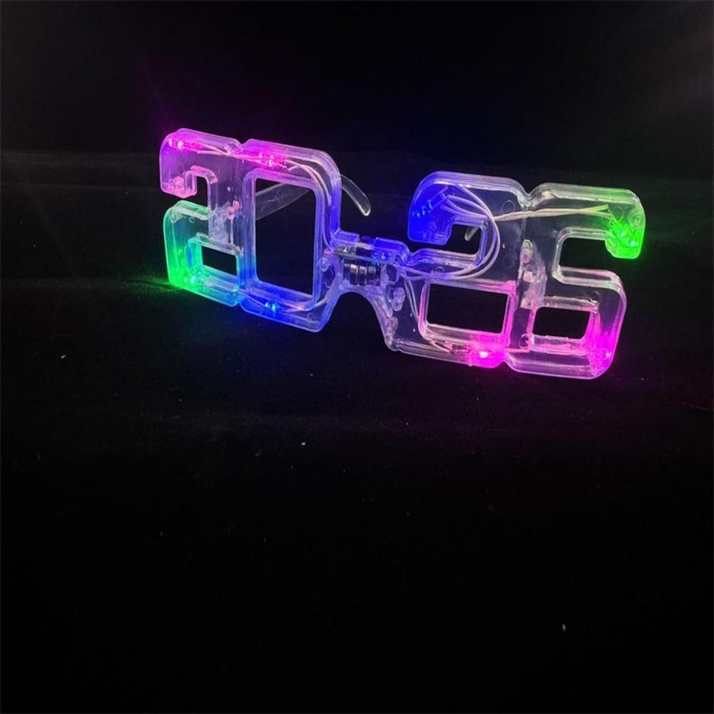 Square Shape 2026New Year Glow Glasses Number New Year Party Glasses  Decorations