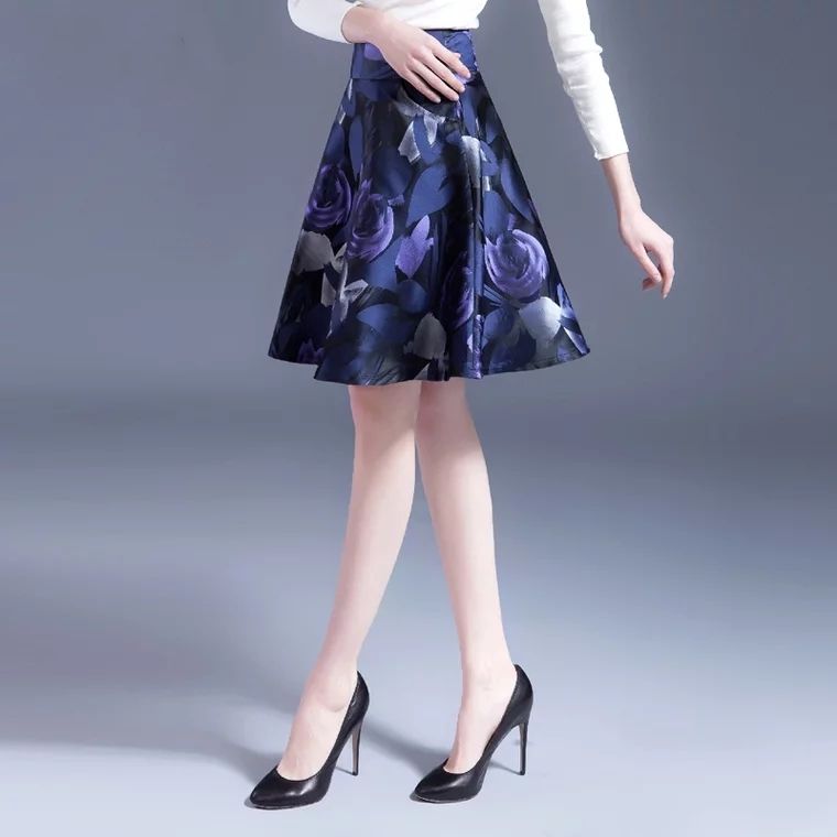 Spring Summer Floral Print Short Skirt High Waist A Line Skirt Women Fashion Casual Skirt