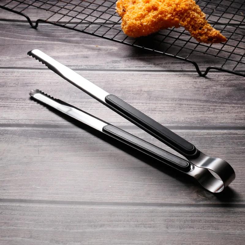 

Корейський затиск для барбекю з нержавіючої сталі 26 см, комерційний, хліб, затиск для барбекю, затиск для шведського столу, стейк