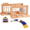 Montessori Zahlen 1-9 11-19 1-19 Internationale Version Perlenrahmen Mathematisches Spielzeug Farbige Perlen Zehnerschritte Brett Gruppe Lernspielzeug