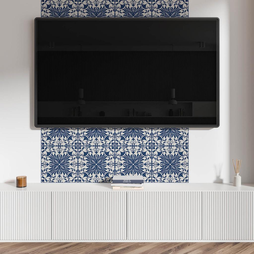 Self-Adhesive Vinyl Panel - Decoration with Print 120x60 cm Floral Pattern on the Background