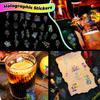 100 Transparent Laser Decals Blooming Stickers PET Creative Retro Laser Tent Holographic Stickers