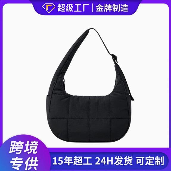 Nylon zipper women's shoulder hand-held underarm bag, high-end sense work commuter versatile bag