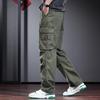 Jie Leinuo Men's Casual Multi-Pocket Loose Straight Leg Cargo Pants