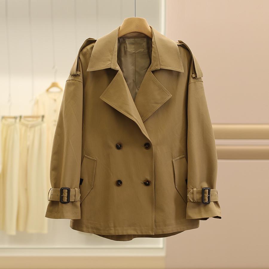 

Тренч двубортный в стиле Гонконга: Свободный крой, Стройнящий, 25 Осенняя коллекция [Вэй Мэй] Medium хаки