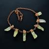 Peridot Handmade Gemstone Necklace, Copper Electroformed Necklace Antique Jewelry, For Engagement Gift