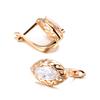 Luxury Ethnic Bride Wedding Earrings Ring Sets  Rose Gold Hollow Flower Natural Zircon Trend Vintage Daily Jewelry