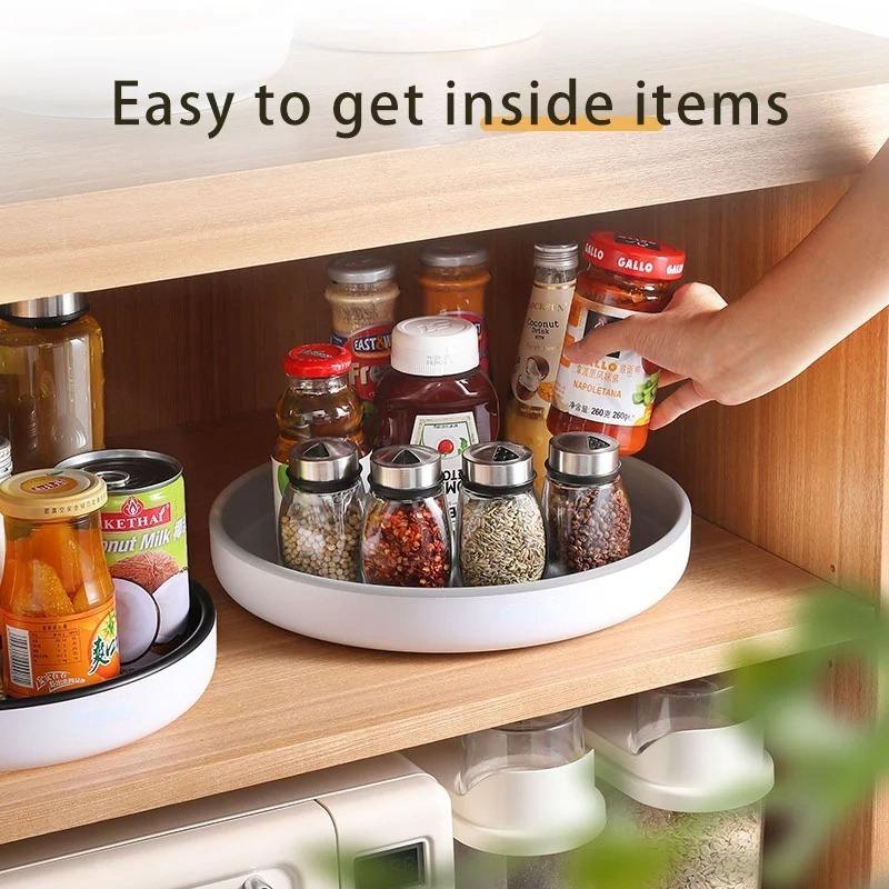Multi-function 360 Rotating Seasoning Storage Rack Shelf Rotating Spice Rack Non-slip Waterproof Kitchen Organizer Accessories