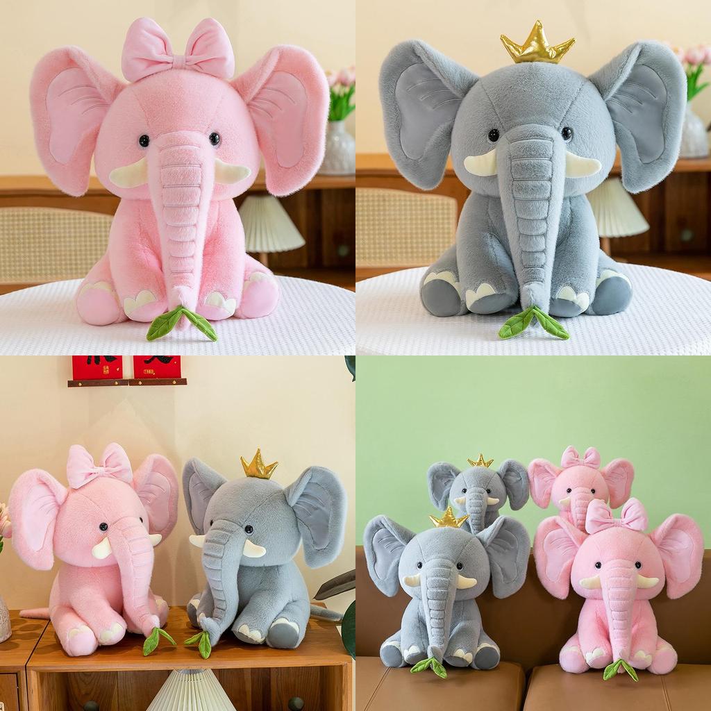 Adorable Elephant Plush Pillow Soft Stuffed Toy For Baby Comfort And Sleep Support