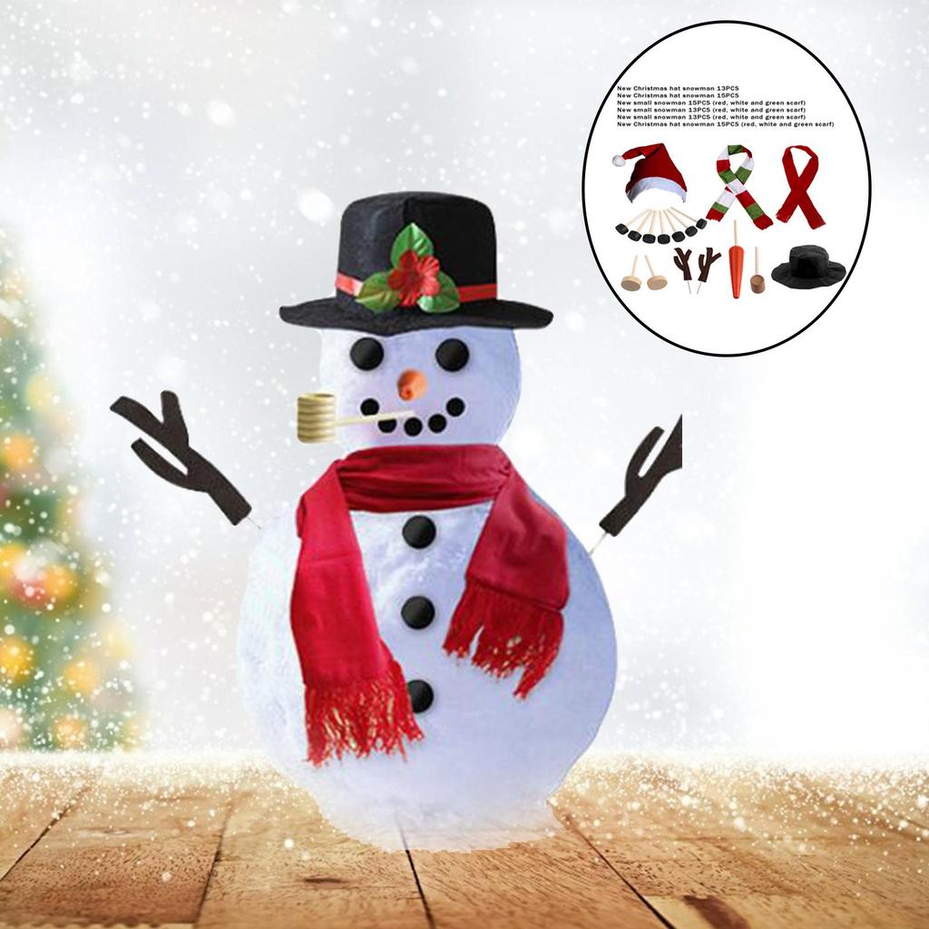 Outdoor Snowman Costume Dress Up Kit Hat Scarf Carrot Nose Activity Toy Gift