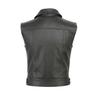Men's Motorcycle Casual Leather Vest with Zipper and Button