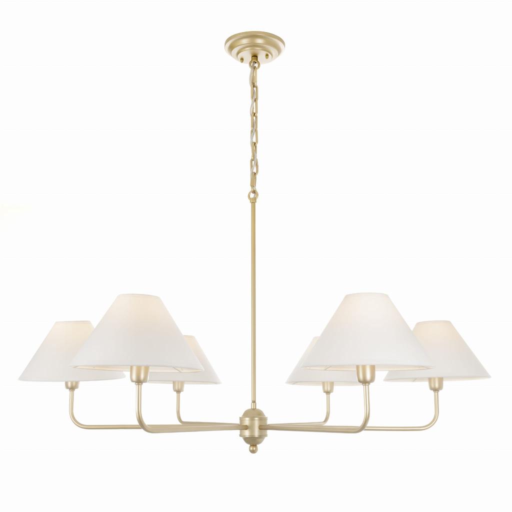 CLASSY PLUS Gold WHITE Chandelier - wide