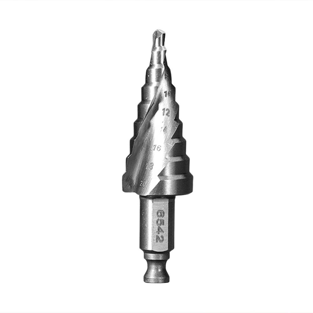 New Spiral Groove Step Drill Bit 4-20mm Wear-Resistant Punch Holes Drill Bit Faster Drilling Wood Metal Hole Opener