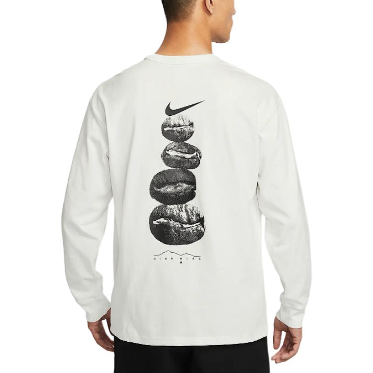Nike Sportswear Premium Crew Neck Comfortable Pullover Pocket Long Sleeve T-Shirt Men Tops Mountain-White IF0369121