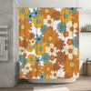 Colorful Floral Shower Curtain Bathroom Decor With Bright Flowers Pattern For Home Use