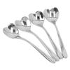 4pcs Coffee Spoon Stainless Steel Heart Shaped Tea Dessert Sugar Stirring Spoon for Cafe