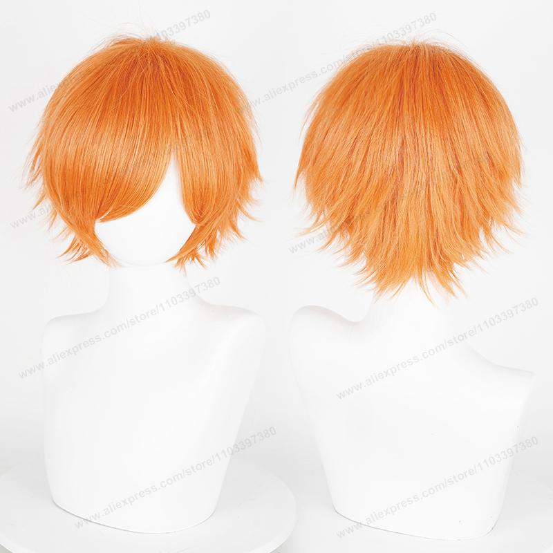 Anime 30cm Short Straight Cosplay Wig Black White Green Brown Purple Blue Gray Red Gold Man Women Heat Resistant Synthetic Hair