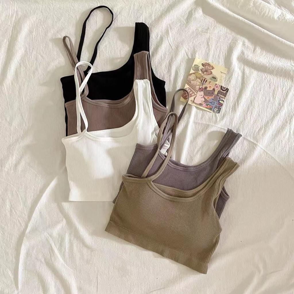 Woman Knitted Tank Top Women Strap Vest Sexy Female Knitting Crop Top