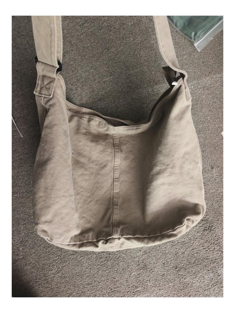 Japan and South Korea Simple Lazy Style Literary Wash Canvas Bag Large Capacity Messenger Bag Student Shoulder Bag Leisure Shopping Bag