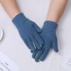 Gloves Men's Winter Warm Fleece Non-slip Couple Solid Color Outdoor Simple Finger Gloves