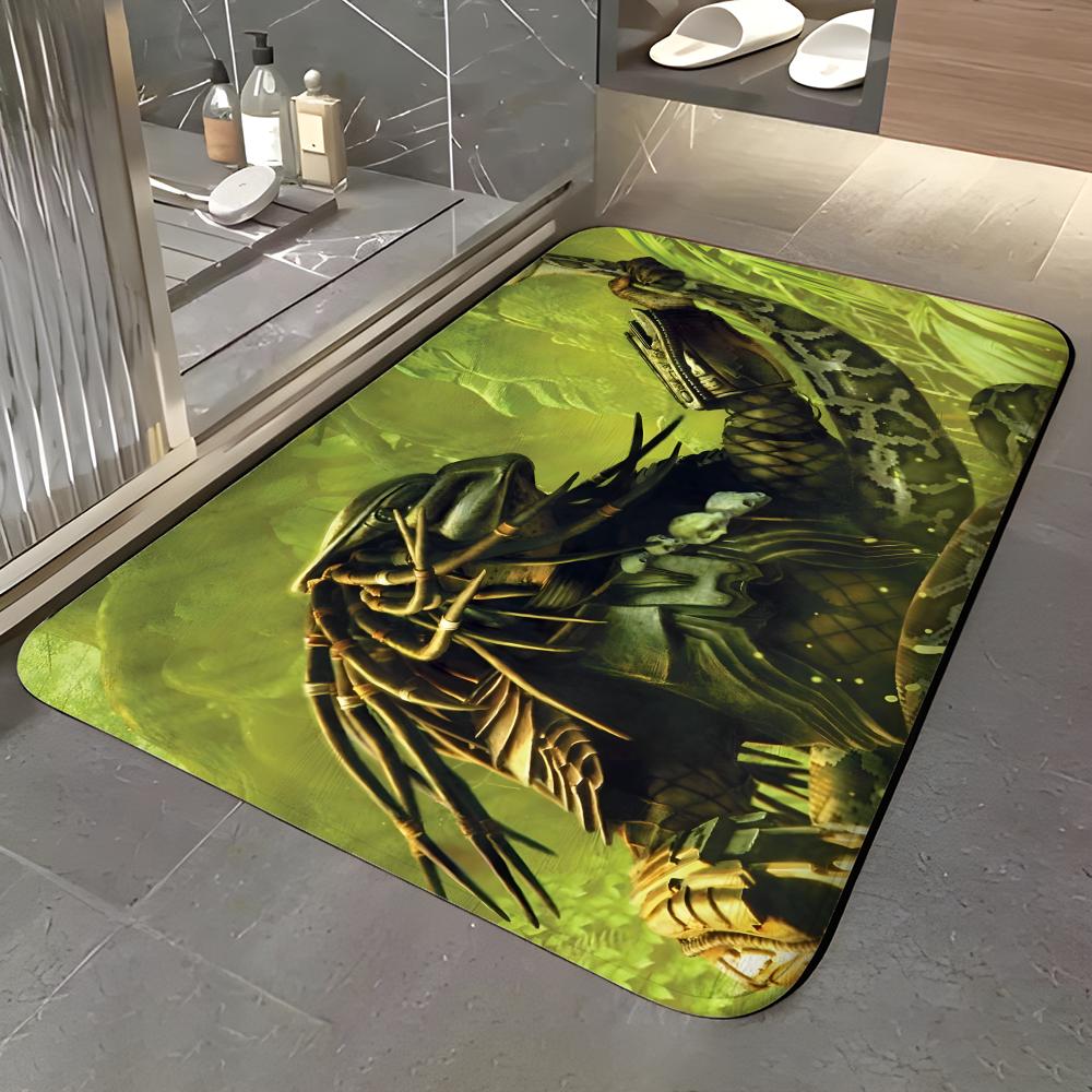 

Monster Y-Yautja Floor Mat Soft Flannel Entrance Door Mat Non Slip Absorbent Bathroom Bedroom Floor Rug 40x60cm