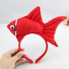 Students Taking Photo Hairband Stuffed Fish Shape Hair Hoop for Halloween