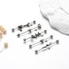 Henson Snake Heart Stainless Steel Double-Headed Gauge Ear Bridge Piercing Jewelry
