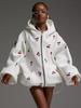 Cherry Blossom Printed Hoodie Sweatshirt Casual Autumn Women Street Style Fashion Brand Loose Versatile Sports Pullover with Hood