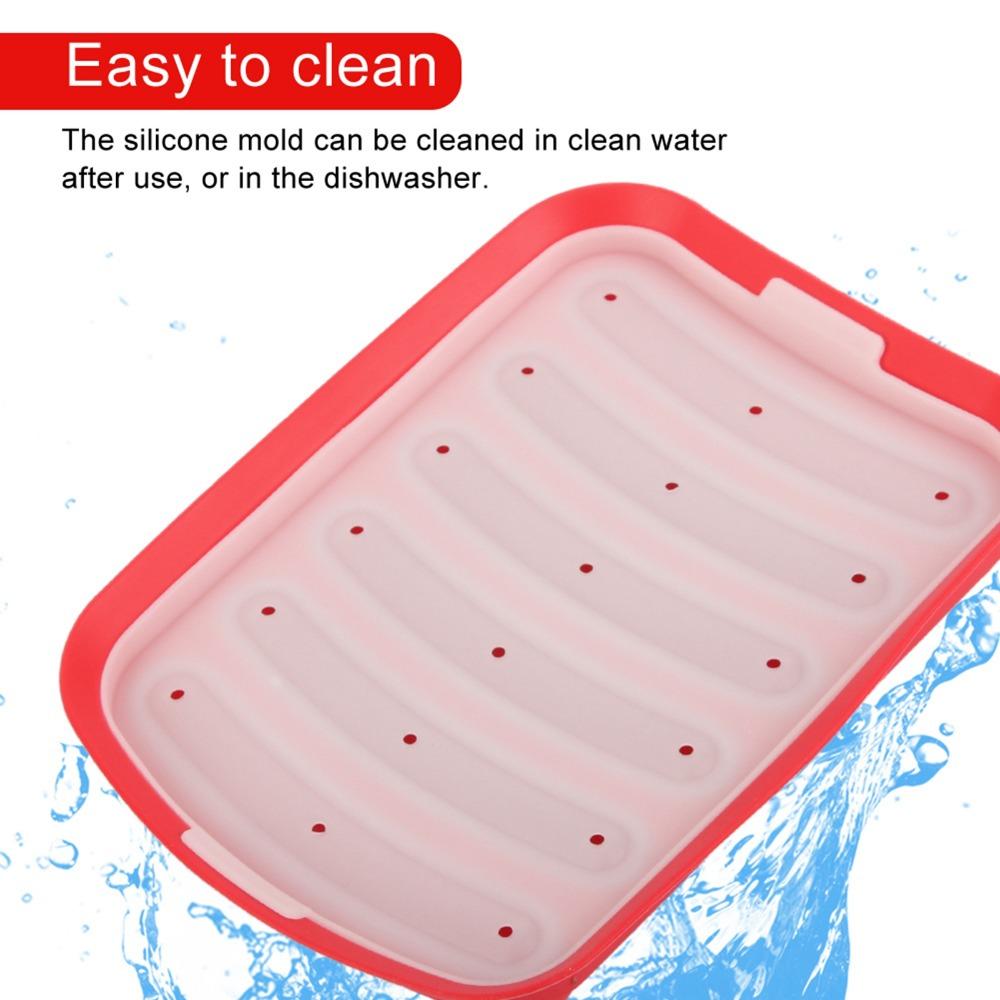 3pcs 6 Cavity Silicone Sausage Mold Food Grade Silicone Sausage Maker Mold  Home Kitchen Baking