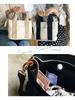 Tote Shoulder Large Mini Tote Mini Lunch Gray X Black [Gisele] Bag, Bag, Women's, Small, Capacity, Lightweight, Canvas, Divider, Plain, 2-way, Bag,
