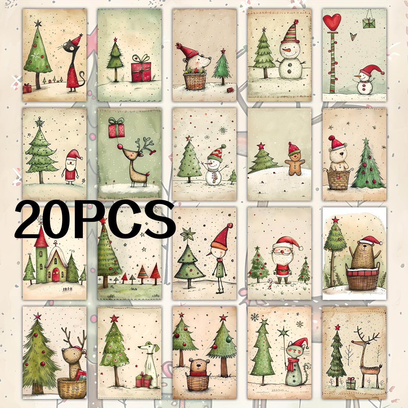 

20 шт. Винтажная Рождественская Милая Животная Рождественская Елка Звездообразная Винтажная Журнальная Бумага