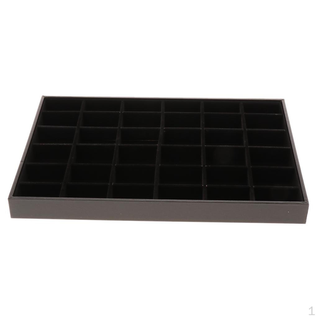 

Black Velvet Jewelry Display Tray Bracelet Watch Anklet 36 Grid
