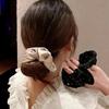 3PCS Elegant Rhinestones Embellished Hair Scrunchies For Women Soft Ponytail Holder Stylish Stretchable Hair Tie
