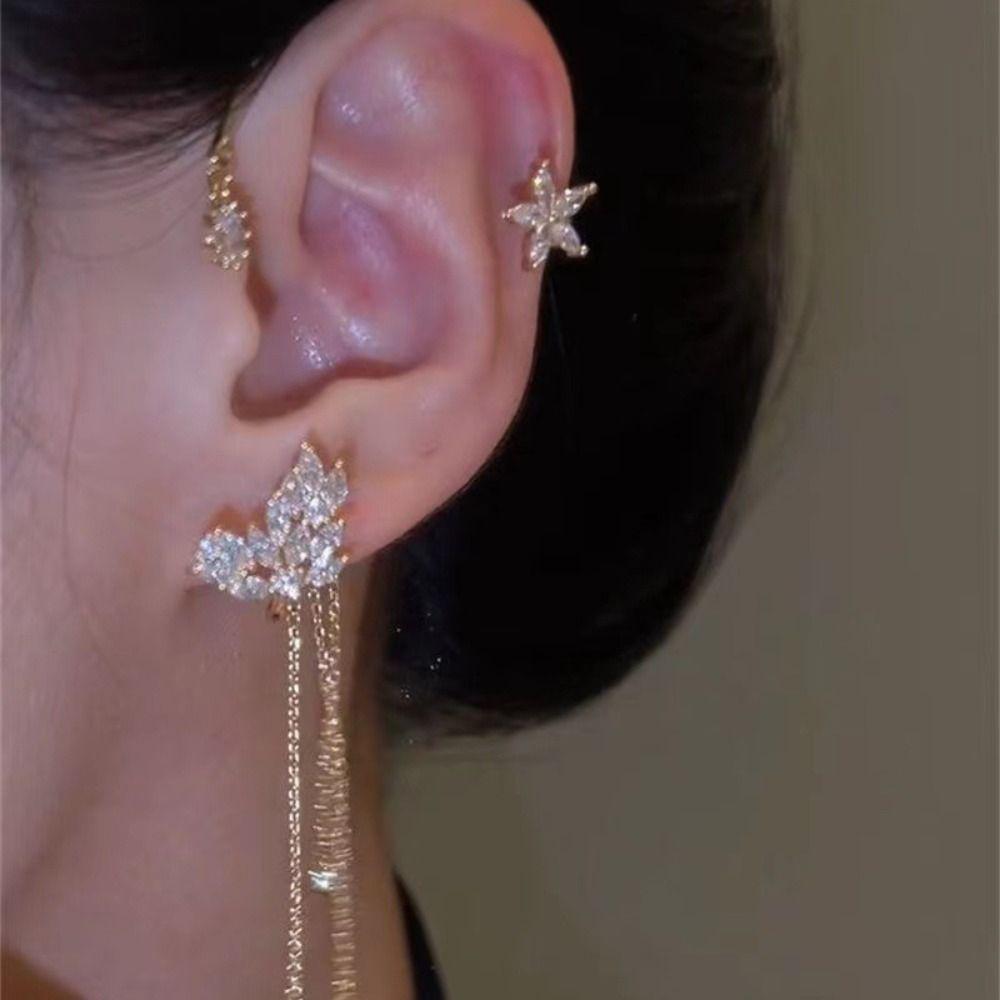 Fashion Jewelry Tassel Fairy Korean Style Ear Clip Ear Bone Clip Girls Earring Butterfly Ear Hook