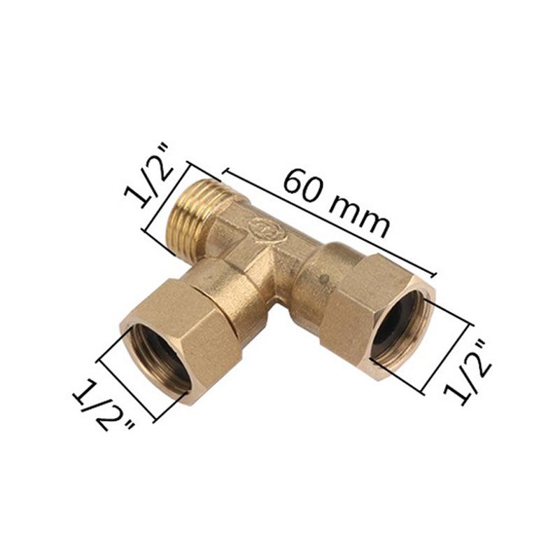Brass pipe fitting male-female thread conversion connection 1/2” T-shaped three-way copper water oil gas adapter garden fittings