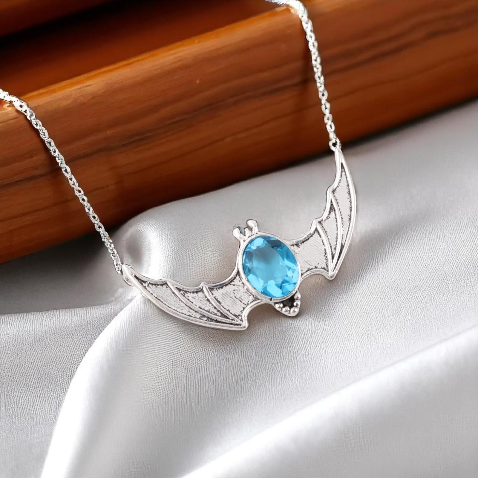 

Swiss Blue Topaz Gemstone 925 Sterling Silver Handcrafted Pendant 1 With Chain CP-33-8