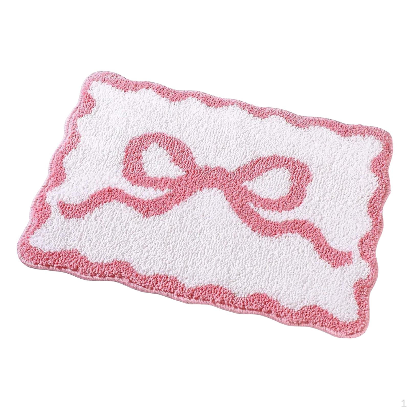 

Bath Mat, Irregular Shower Toilet Soft Absorbent, Non-Slip, Washable, Bathtub S розовый