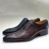 Lederschuhe Herren Eleganz Gentleman Spitze Krokodilmuster Business Anzug Herrenschuhe Rindsleder Größe 38-47