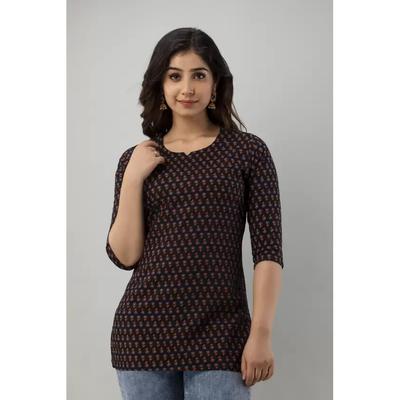 Women Casual Regular Printed Top Kurta Indian Designer Party Wear Tunic Kurti SC-210090a
